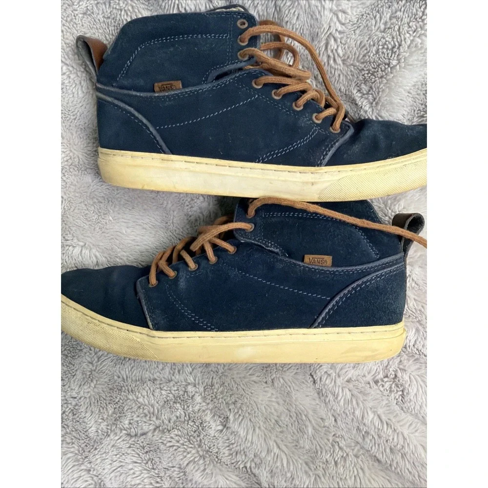 Vans Blue Suede High Top Skate Shoes OTW Collection Men's 11.5 Quilted Interior